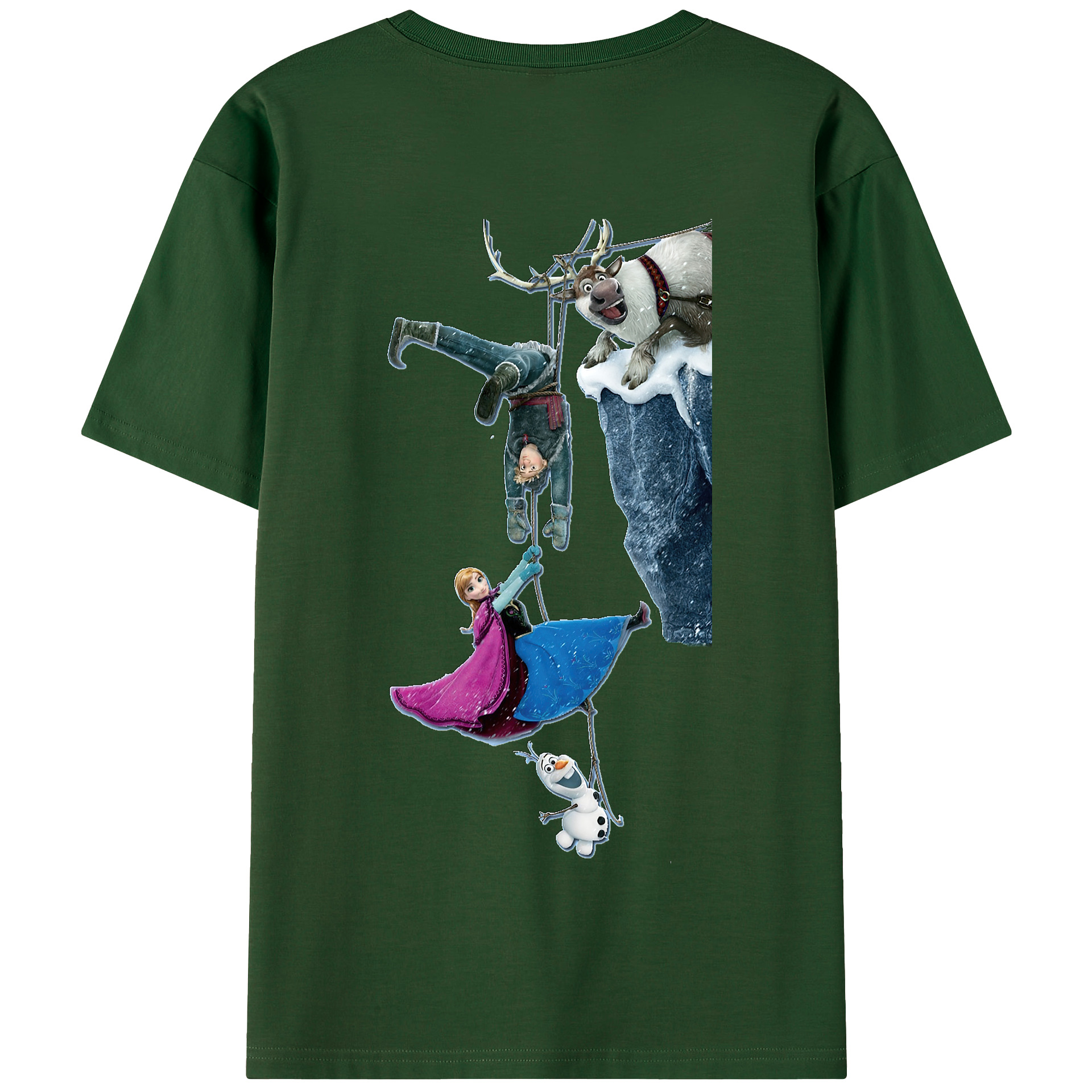 （画像用） アナと雪の女王 アンナ エルサ Frozen Anna Elsa 綿100％半袖Tシャツ（背面プリント）